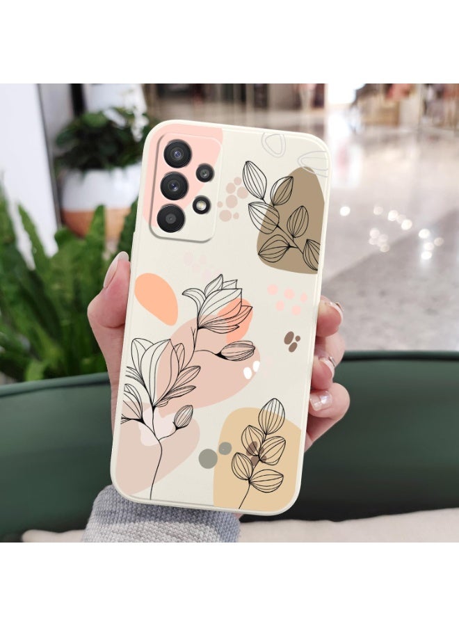 Fekra for Samsung Galaxy A53 5G Case Creative Design Flower Pattern Slim Soft Silicone Protective for Galaxy A53 5G Cover - Morandi White - Image 5
